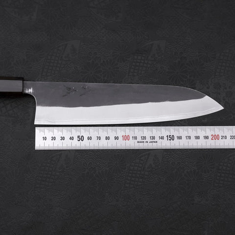 Gyuto White Steel #2 Kurouchi Stainless Clad Ebony Handle 210mm (8.3”)-[Musashi]-[Japanese-Kitchen-Knives]