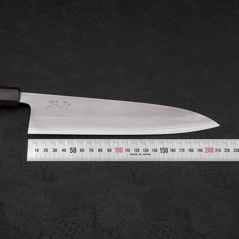 Gyuto White Steel #2 Nashiji Ebony Handle 210mm (8.3”)-[Musashi]-[Japanese-Kitchen-Knives]