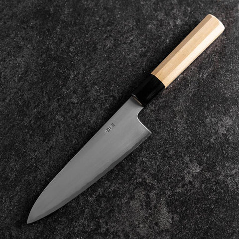 Gyuto White Steel #2 Polished Buffalo Magnolia Handle 165mm (6.5”)-[Musashi]-[Japanese-Kitchen-Knives]