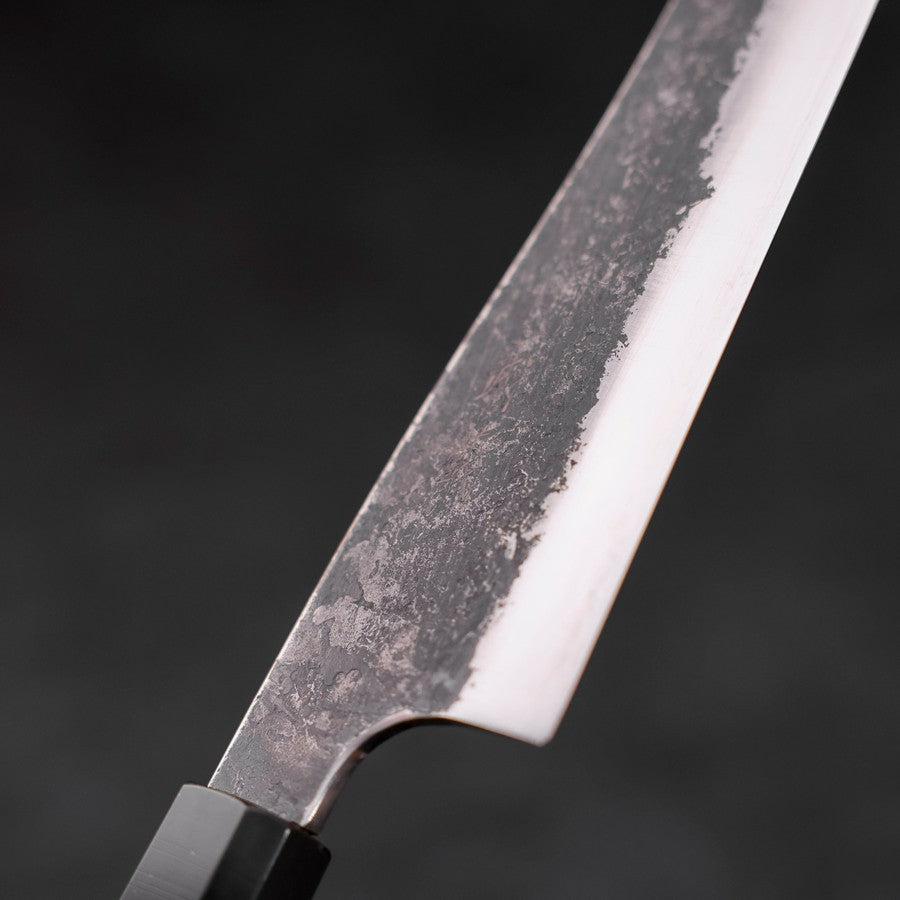 Gyuto White Steel #2 Stainless Clad Kurouchi Buffalo Teak Handle 210mm (8.3”)-[Musashi]-[Japanese-Kitchen-Knives]