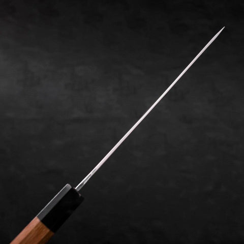 Gyuto White Steel #2 Stainless Clad Kurouchi Buffalo Teak Handle 210mm (8.3”)-[Musashi]-[Japanese-Kitchen-Knives]