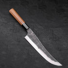 Gyuto White Steel #2 Stainless Clad Kurouchi Buffalo Teak Handle 210mm (8.3”)-[Musashi]-[Japanese-Kitchen-Knives]