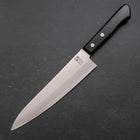Gyuto White Steel #2 Stainless Clad Polished Western Black Handle 180mm (7”)-[Musashi]-[Japanese-Kitchen-Knives]