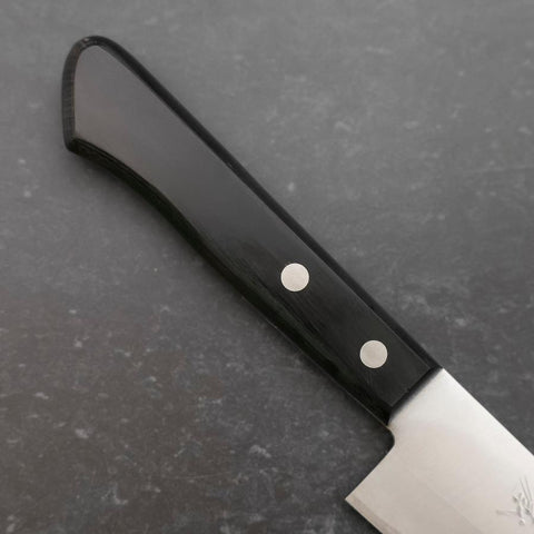 Gyuto White Steel #2 Stainless Clad Polished Western Black Handle 180mm (7”)-[Musashi]-[Japanese-Kitchen-Knives]