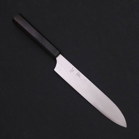 Gyuto White Steel #2 Super Polished Buffalo Ebony Handle 190mm (7.5”)-[Musashi]-[Japanese-Kitchen-Knives]