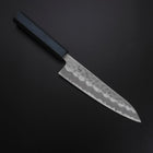 Gyuto White Steel #2 Tsuchime Dark Blue Urushi Handle 180mm (7”)-[Musashi]-[Japanese-Kitchen-Knives]