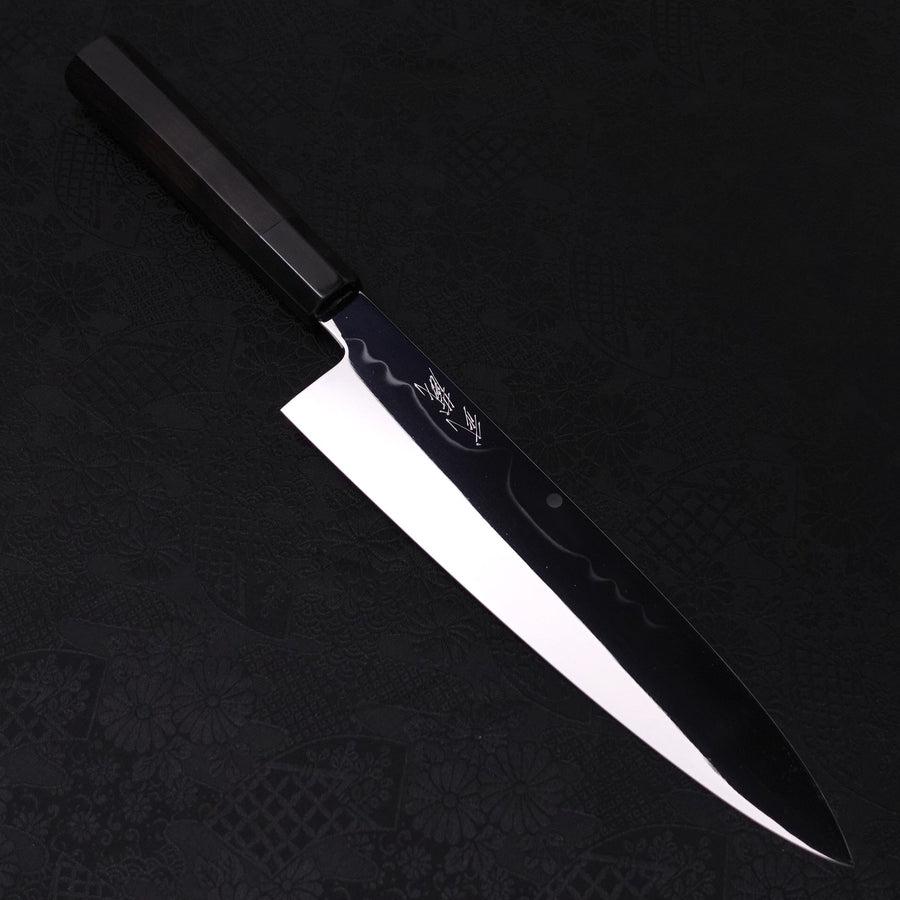 Gyuto White steel #1 Mirror Moon-Fuji Water Honyaki Buffalo Ebony Handle with Sheath 240mm-White steel #1-Japanese Handle-[Musashi]-[Japanese-Kitchen-Knives]