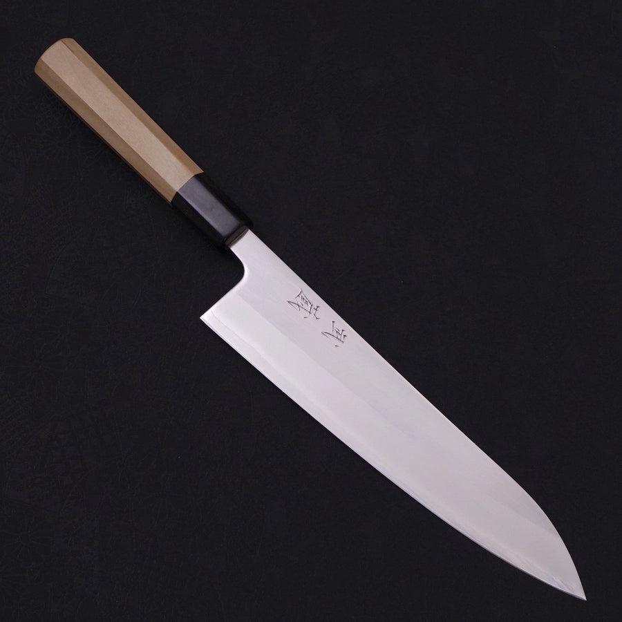 Gyuto White steel #1 Polished Buffalo Magnolia Handle 210mm-White steel #1-Polished-Japanese Handle-[Musashi]-[Japanese-Kitchen-Knives]
