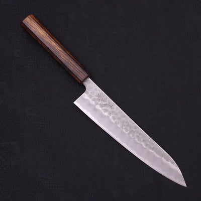 Gyuto White steel #2 Tsuchime Sumi Urushi Handle 210mm-White steel #2-Tsuchime-Japanese Handle-[Musashi]-[Japanese-Kitchen-Knives]