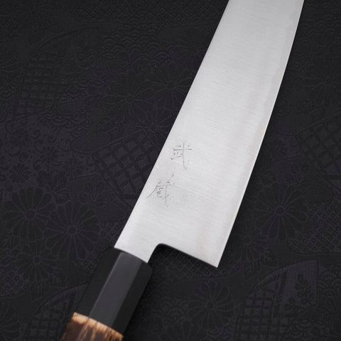 Gyuto ZDP-189 Polished Buffalo Chestnuts Handle 210mm (8.3”)-[Musashi]-[Japanese-Kitchen-Knives]