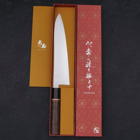 Gyuto ZDP-189 Polished Buffalo Chestnuts Handle 240mm (9.4”)-[Musashi]-[Japanese-Kitchen-Knives]
