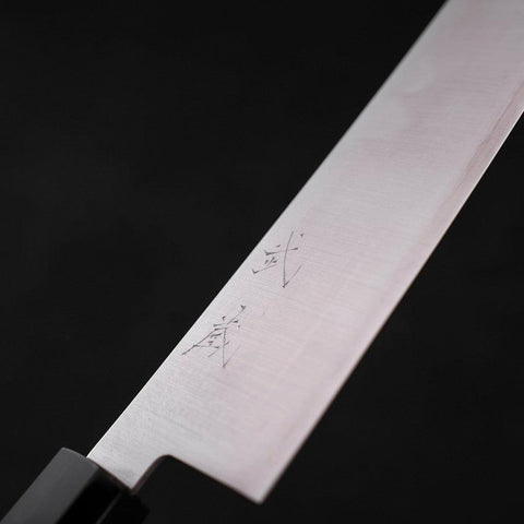 Gyuto ZDP-189 Polished Buffalo Teak Handle 210mm (8.3”)-[Musashi]-[Japanese-Kitchen-Knives]