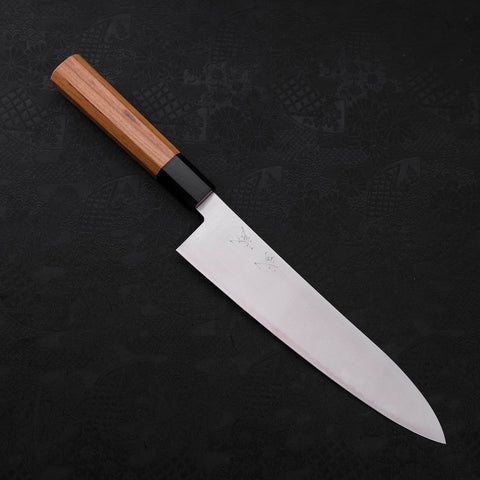 Gyuto ZDP-189 Polished Buffalo Teak Handle 210mm (8.3”)-[Musashi]-[Japanese-Kitchen-Knives]