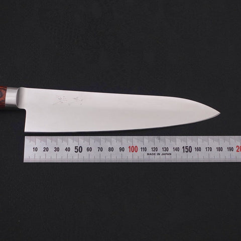 Gyuto knife AUS-8 Polished Western Mahogany Handle 180mm (7”)-[Musashi]-[Japanese-Kitchen-Knives]