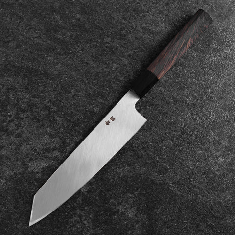 Kiritsuke Blue Steel #1 Suminagashi Buffalo Ebony Handle 200mm