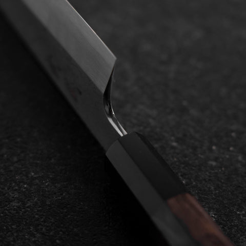 Kiritsuke Blue Steel #1 Suminagashi Buffalo Ebony Handle 200mm