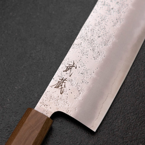 Cuchillo Nakiri de Acero AUS-10 Nashiji Damasco con mango Yaki Urushi, 165 milímetros