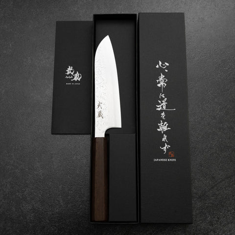 Cuchillo Santoku Inoxidable VG-10 Pulido Sakura con Mango de Ébano, 175 mm