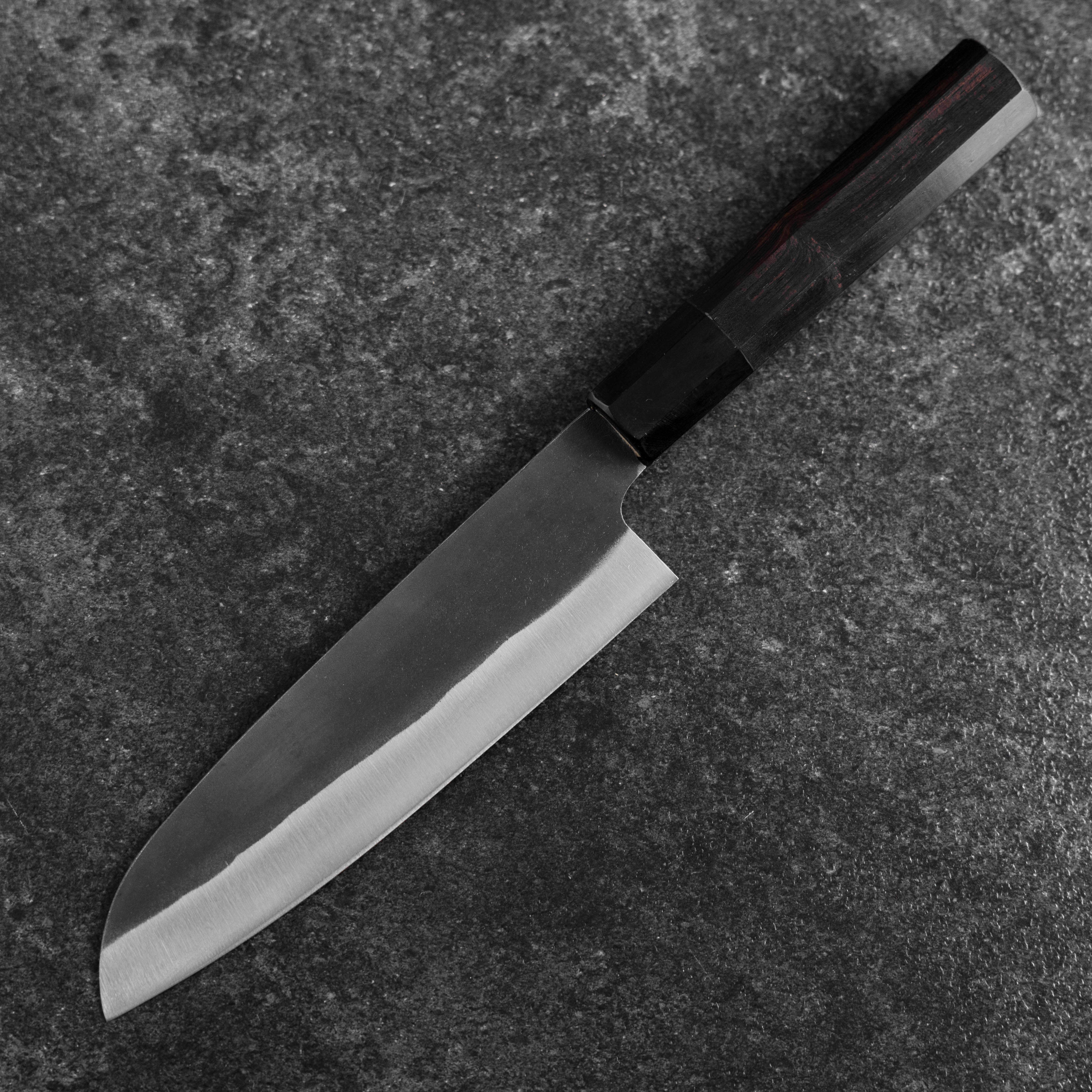 三徳 青紙2号 黒打 波-富士山 黒檀水牛柄 170mm – MUSASHI