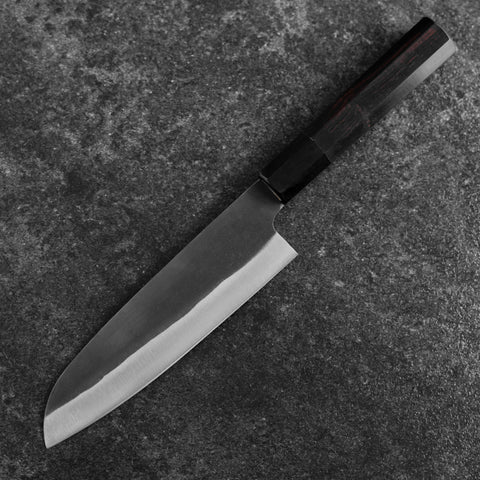 Santoku Blue Steel #2 Kurouchi Chokin Deer Buffalo Ebony Handle 165mm (6.5")