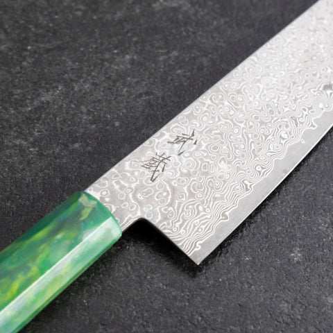 Gyuto VG-10 Damascus Ocean Green Handle 210mm (8.3”)