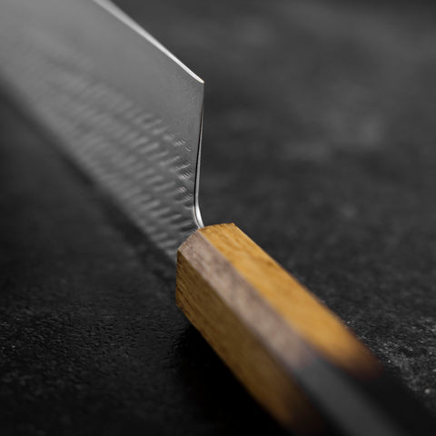 Nakiri Silver Steel #3 Nawame Damascus YakiUrushi Handle 165mm (6.5”)