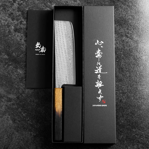 Nakiri Silver Steel #3 Nawame Damascus YakiUrushi Handle 165mm (6.5”)