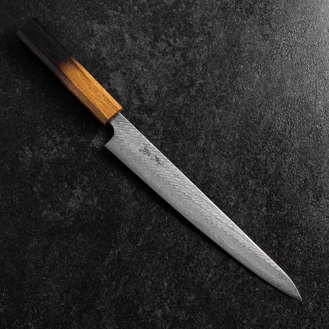 Sujihiki AUS-10 Nawame Damascus Yaki Urushi Handle 240mm