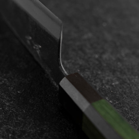 Santoku Stainless Clad Blue Super Kurouchi Green Urushi Handle 165mm (6.5”)
