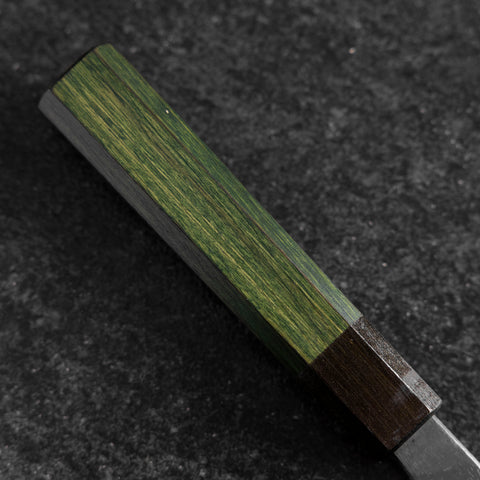 Santoku Stainless Clad Blue Super Kurouchi Green Urushi Handle 165mm (6.5”)