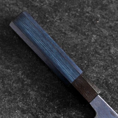 Santoku Stainless Clad Blue Super Kurouchi Blue Urushi Handle 165mm (6.5”)