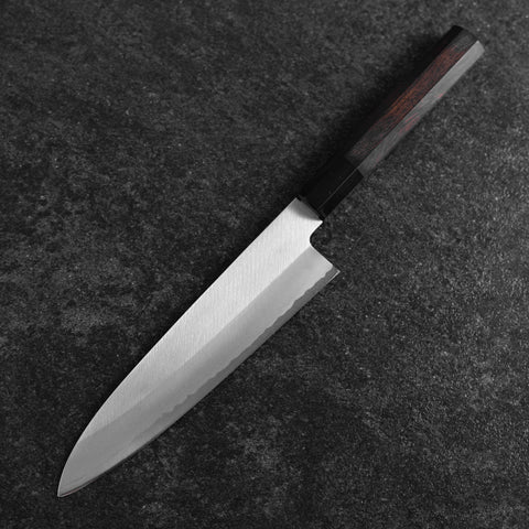 Gyuto White Steel #2 Chokin Kasumi Pagoda Sakura Buffalo Ebony Handle 210mm