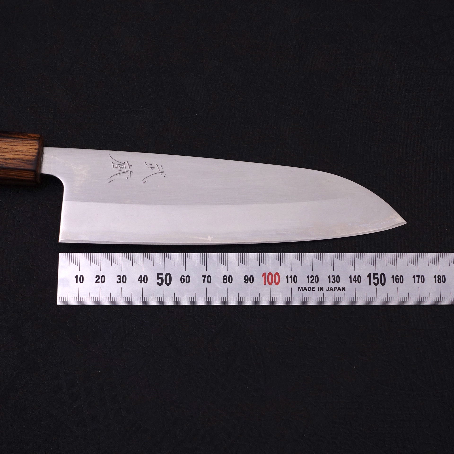 Santoku White steel #1 Polished Sumi Urushi Handle 165mm