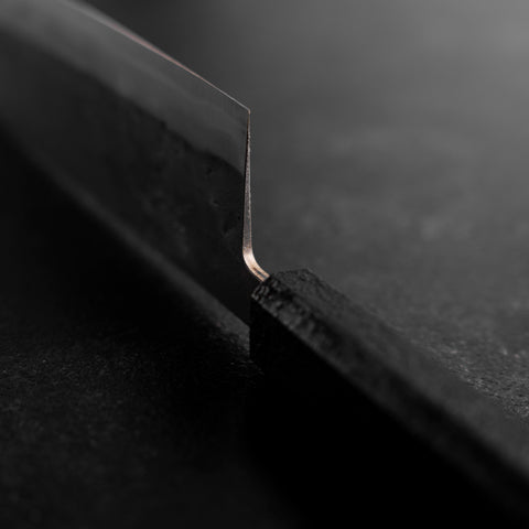 Nakiri Blue Steel #2 Stainless Clad Nashiji Black Ishime Handle 165mm