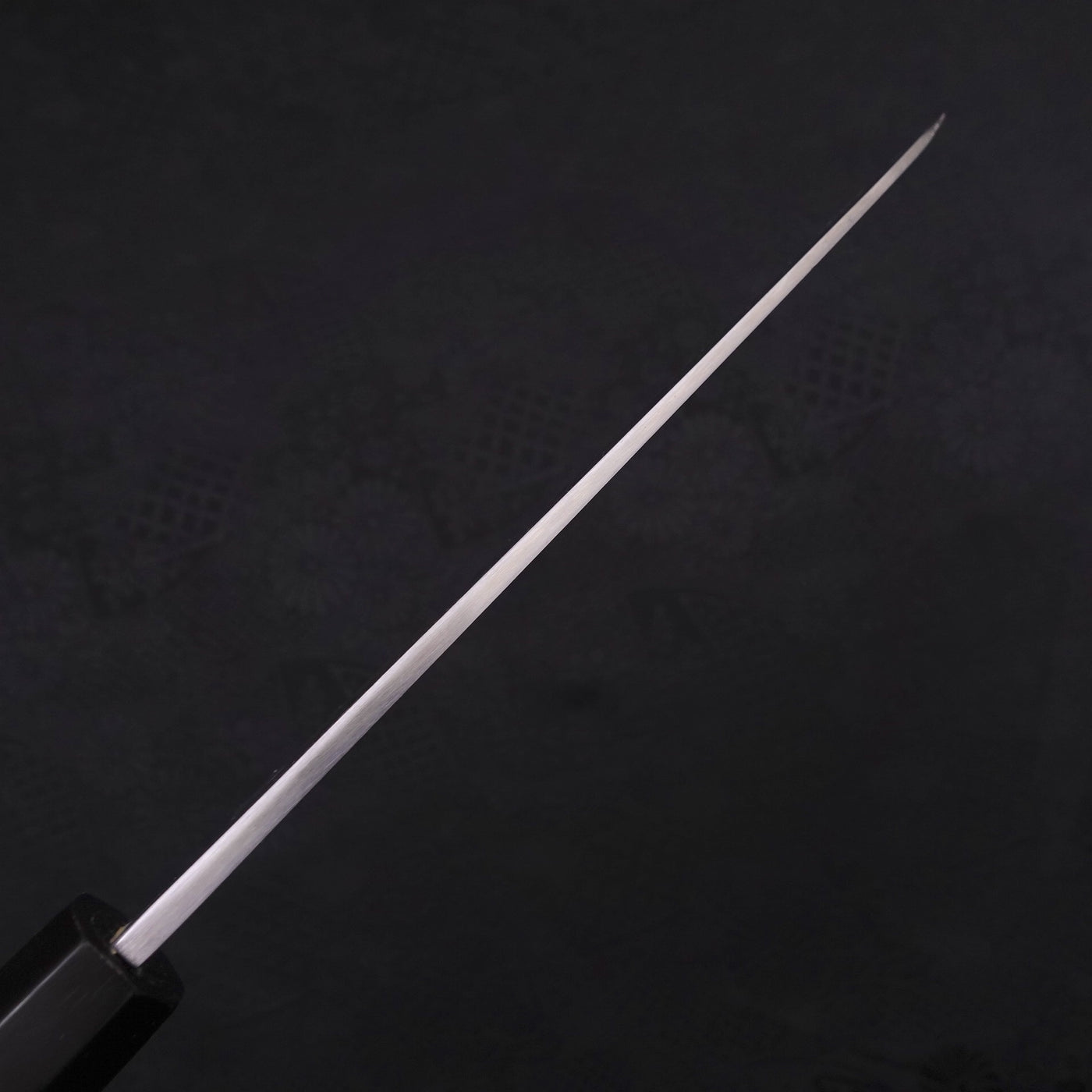 Santoku White steel #2 Kasumi Chokin Samurai New Moon Buffalo Ebony Handle 180mm