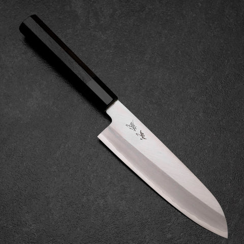 Santoku Silver Steel #3 Polished Buffalo Ebony Handle 165mm