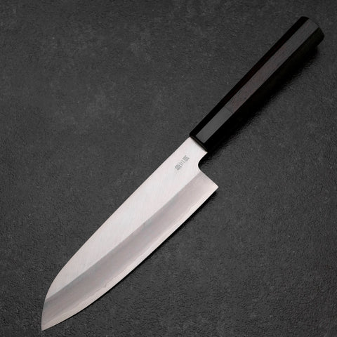 Santoku Silver Steel #3 Polished Buffalo Ebony Handle 165mm
