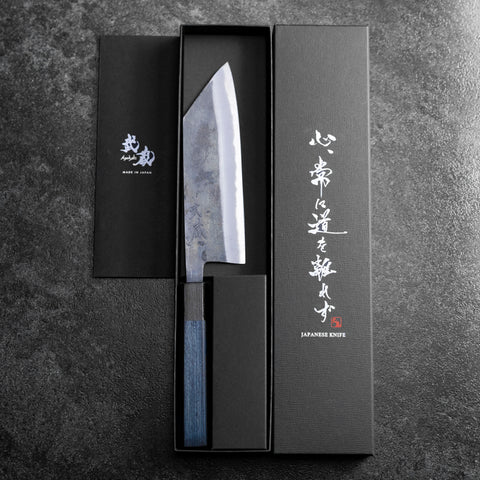 Bunka Stainless Clad Blue Super Kurouchi Blue Urushi Handle 170mm (6.7”)