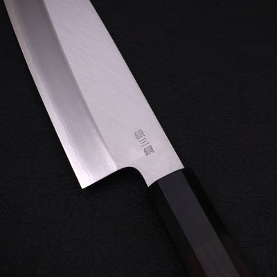 Santoku Silver Steel #3 Kasumi Chokin Sakura Fuji Buffalo Ebony Handle 180mm