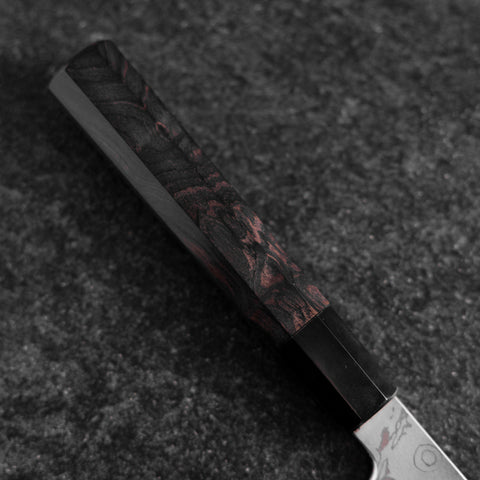 Gyuto Blue Steel #1 Suminagashi Buffalo Ebony Handle 200mm