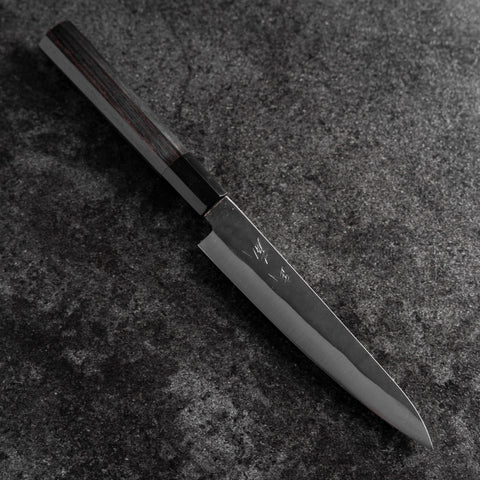 Petty Blue Steel #1 Stainless Clad Kurouchi Buffalo Ebony Handle 150mm