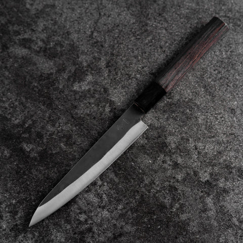 Petty Blue Steel #1 Stainless Clad Kurouchi Buffalo Ebony Handle 150mm
