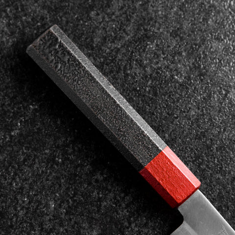 Petty Blue Steel #1 Stainless Clad Polished Red Black Urushi Handle 150mm