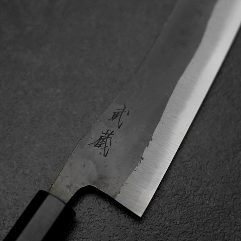 Hakata Blue Steel #2 Kurouchi Buffalo Ebony Handle 165mm (6.5”)-[Musashi]-[Japanese-Kitchen-Knives]