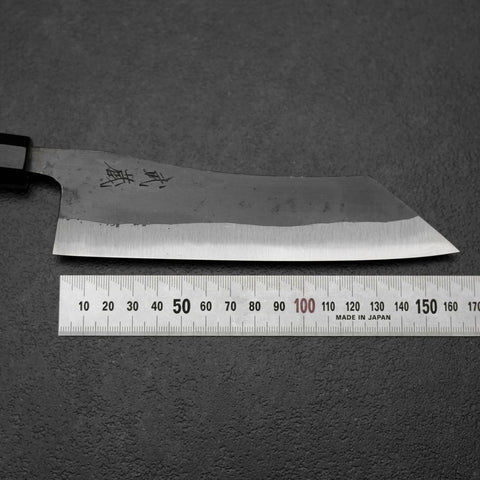 Hakata Blue Steel #2 Kurouchi Buffalo Ebony Handle 165mm (6.5”)-[Musashi]-[Japanese-Kitchen-Knives]