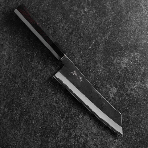 Hakata Blue Steel #2 Kurouchi Buffalo Ebony Handle 180mm-[Musashi]-[Japanese-Kitchen-Knives]