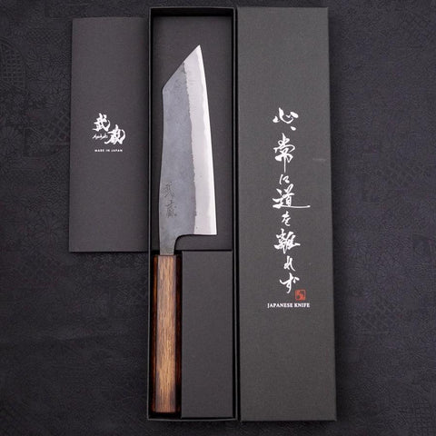 Hakata Blue Steel #2 Kurouchi Sumi Urushi Handle 165mm (6.5”)-[Musashi]-[Japanese-Kitchen-Knives]