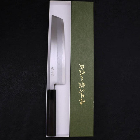 Hamokiri(Honekiri) Blue Steel #2 Kasumi Buffalo Ebony Handle 270mm (10.6”)-[Musashi]-[Japanese-Kitchen-Knives]