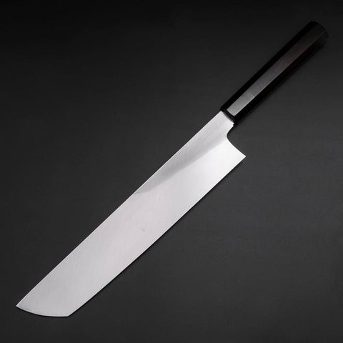 Hamokiri(Honekiri) White Steel #2 Kasumi Buffalo Ebony Handle 300mm-[Musashi]-[Japanese-Kitchen-Knives]
