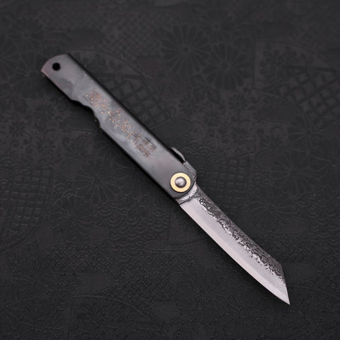 Higonokami Aogami 100mm Black Kurouchi Tsuchime (3.9”)-[Musashi]-[Japanese-Kitchen-Knives]